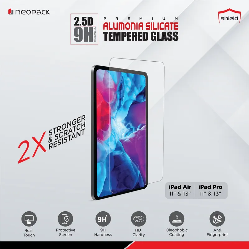 2.5D Clear Tempered Glass For New iPad Pro 13" - 2024 Model (Clear)
