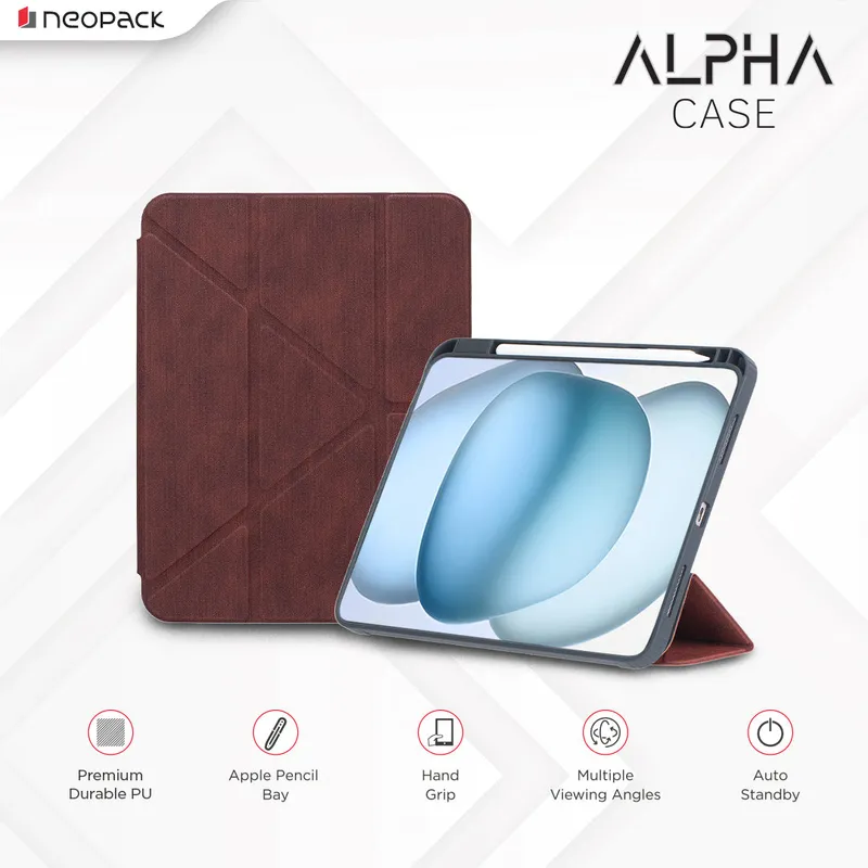 Alpha Case with Apple Pencil Holder for iPad 10.9, Fits: 10th Gen and iPad A16, Fits: 11th Gen. (Maroon)
