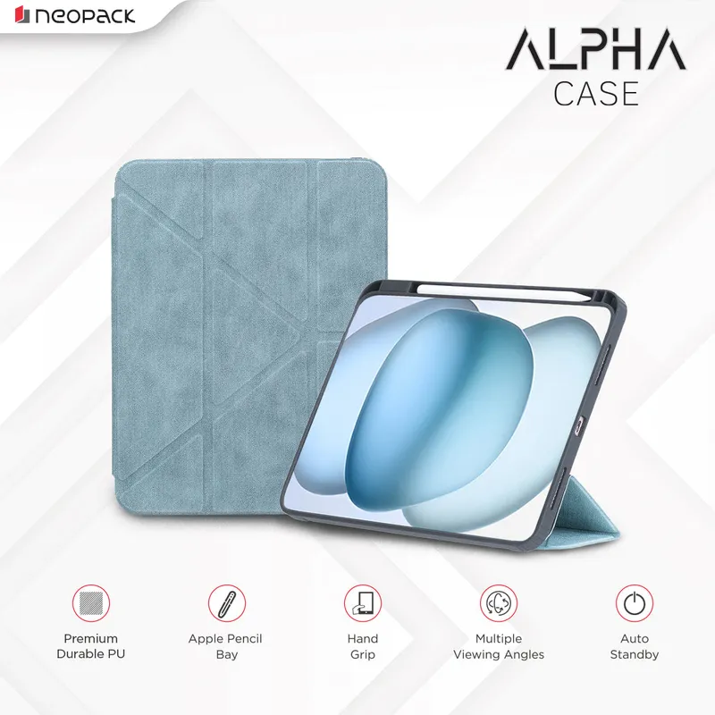 Alpha Case with Apple Pencil Holder for iPad Air 11, Fits: M2 and M3 Models (Sage Green)