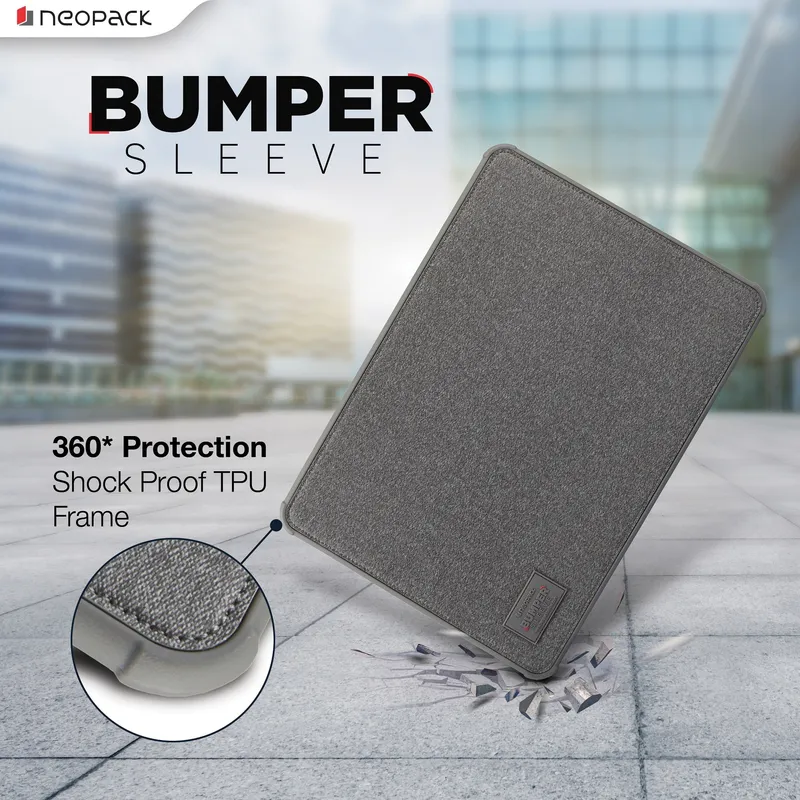 Bumper Sleeves for 13-13.6" Macbook Air / Pro (Retina Display Model & M1 / M2 / M3 Series, Grey)