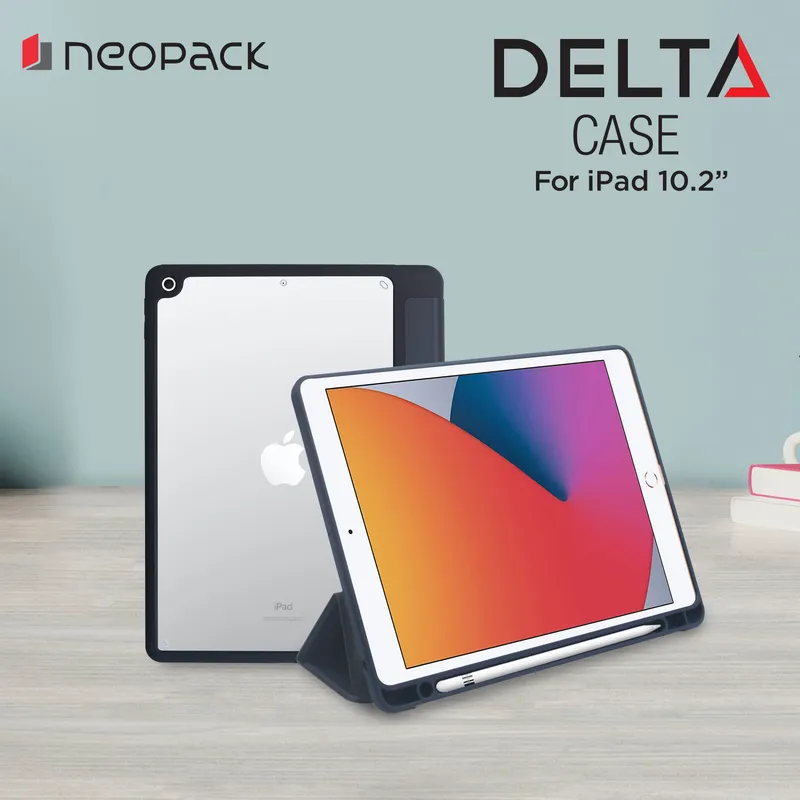 Delta Case with Apple Pencil Holder for iPad 10.2", Fits All Gen. (Midnight Blue)