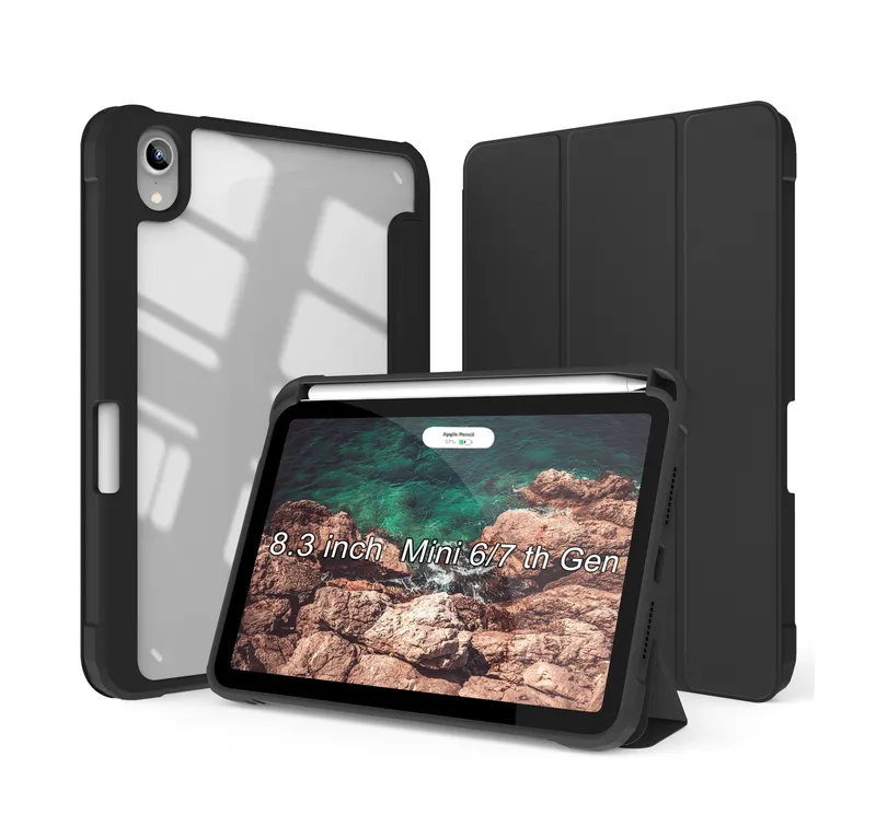 Delta Case with Apple Pencil Holder for iPad Mini 6 and iPad Mini A17 Pro Model (Black)
