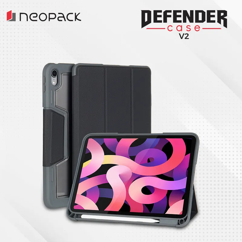 Drop Tested Defender Case with Pencil Holder for iPad 10.9", Fits: 10th Gen / iPad A16 Model, Fits: 11th Gen (Black)