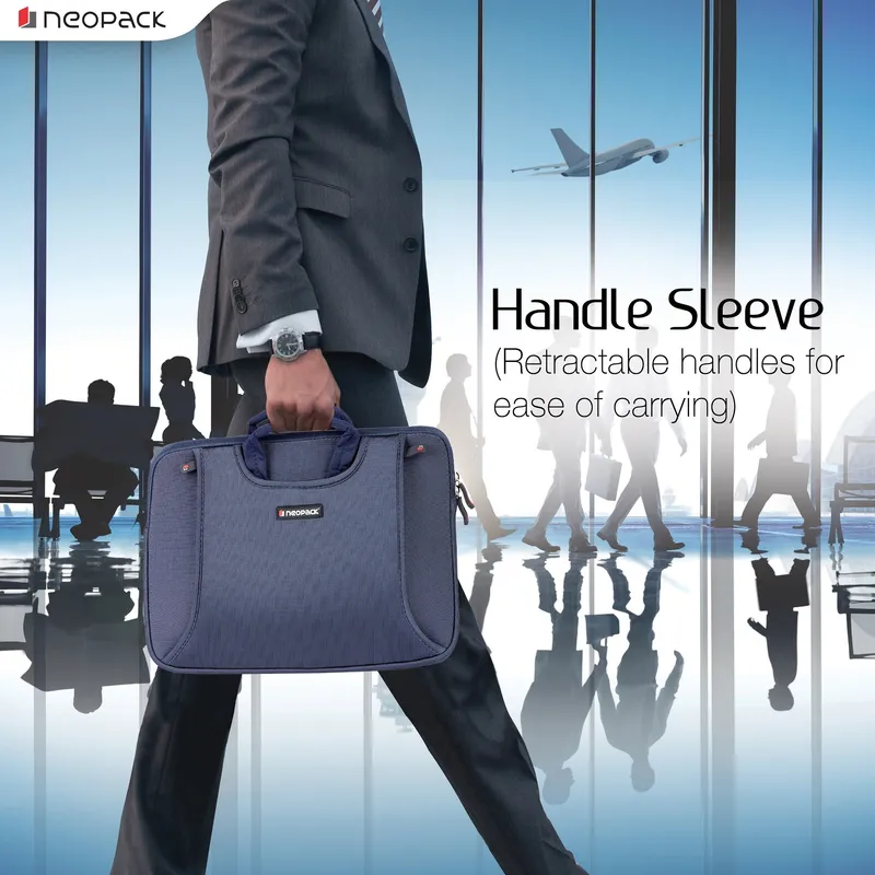 Handle Sleeve For Upto 14.2" Macbooks & 13" Laptops (Blue)