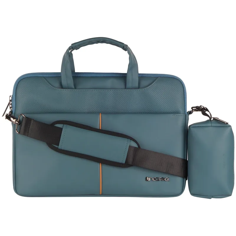 Leather Sleeve with Pouch for Upto 14.2" Macbooks (Sea Green)
