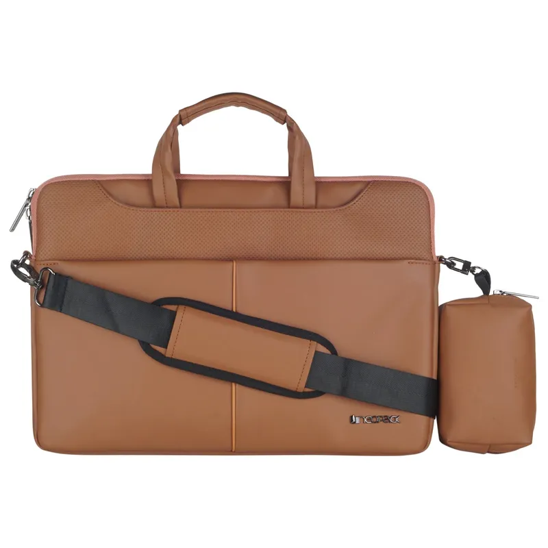 Leather Sleeve with Pouch for Upto 14.2" Macbooks (Tan)