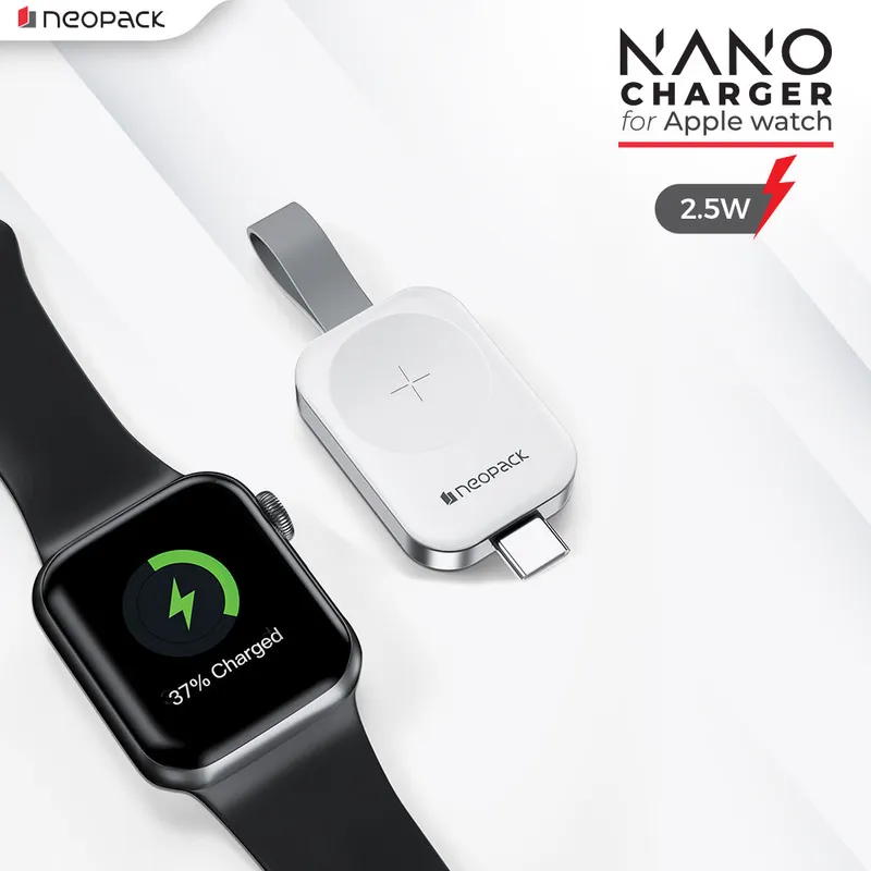 Nano Wireless Charger for Apple Watch, Compatible with All Series 9/8/7/6/5/4/3/2/1/Ultra 2 (White)
