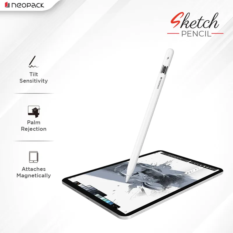 Sketch Pencil with USB-C Charging Port (White)