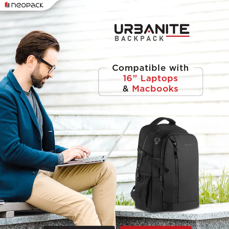 Urbanite Backpack for 16" Laptops & Macbooks (Black)